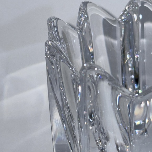 Vintage ORREFORS Fluted Crystal Glass Bowl "Fleur" Signed 1980's Sweden Heavy - Picture 4 of 9